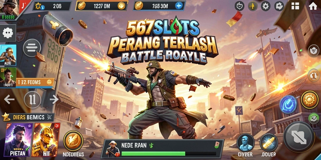 Gameplay seru dan menegangkan dalam 567SLOTS Battle Royale.
