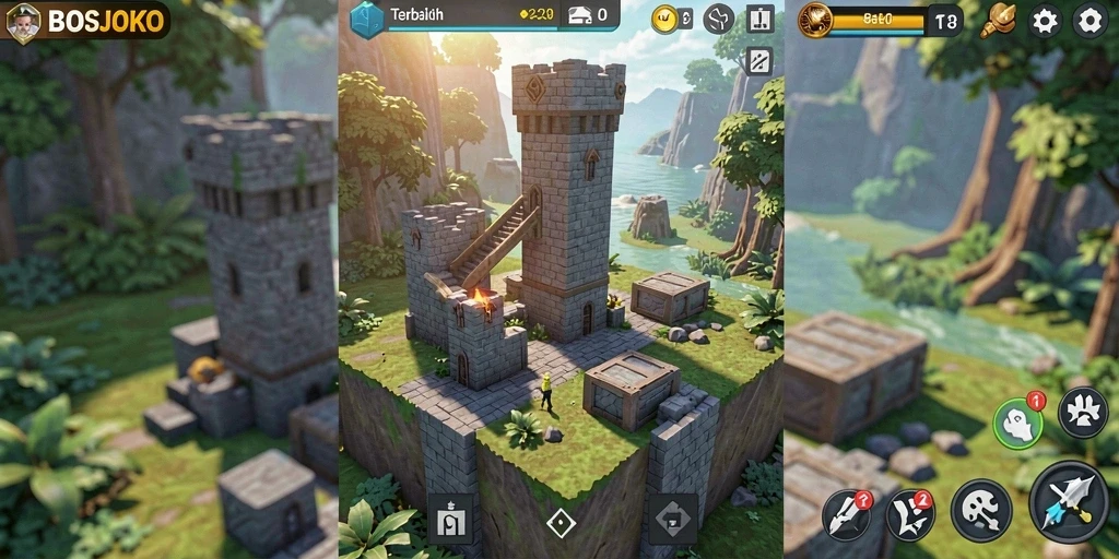 Tangkapan layar dari gameplay seru BOSJOKO dalam genre Tower Defense.