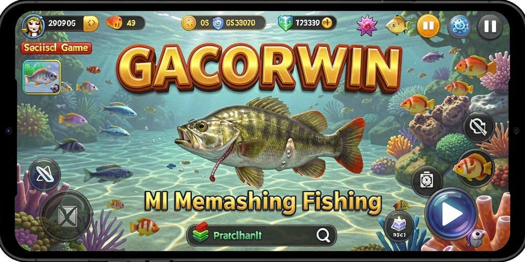 Screenshot gameplay GACORWIN dengan adegan memancing seru.