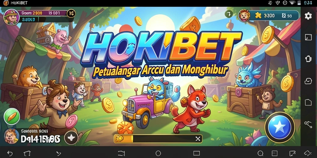 Tampilan gameplay seru HOKIBET dengan karakter dan level yang beragam.