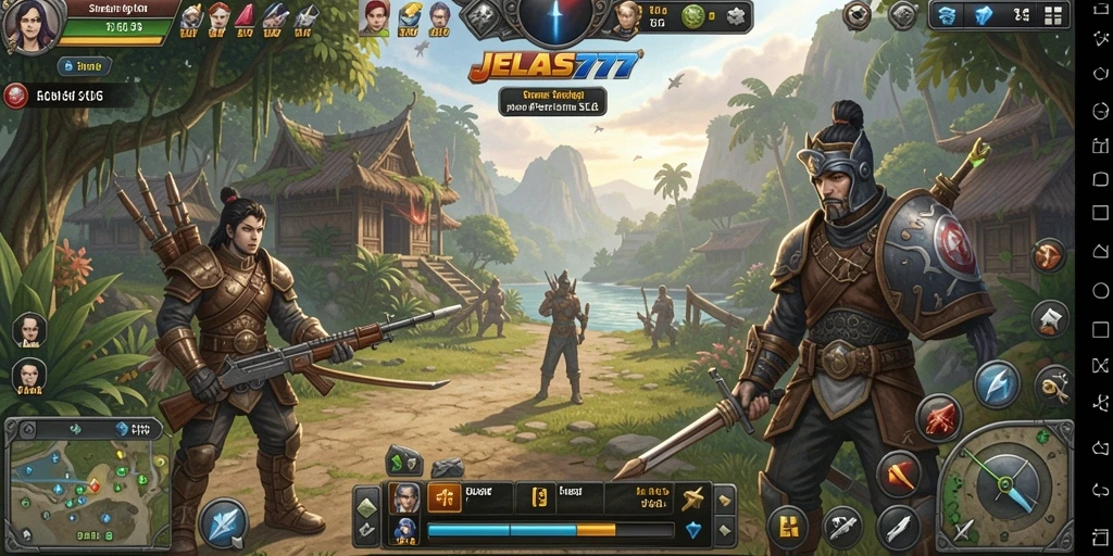 Tampilan gameplay seru dalam game strategi SLG JELAS777.