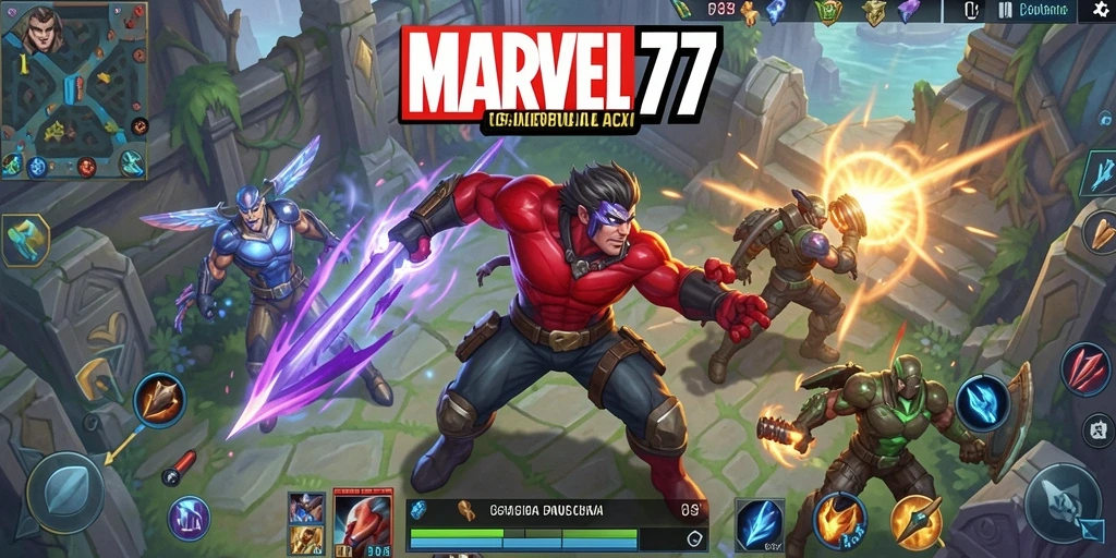 Tampilan gameplay MOBA seru di MARVEL77.