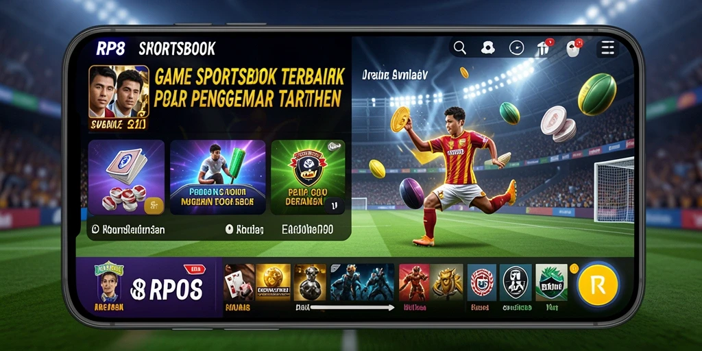 Gameplay menarik dan interaktif dari aplikasi Sportsbook RP8.