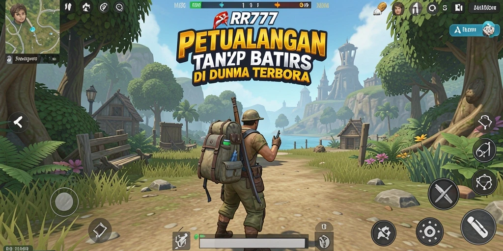 Screenshot gameplay RR777 menampilkan petualangan seru di dunia terbuka.
