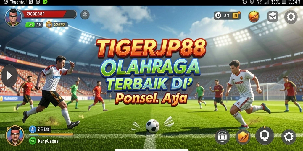 Tangkapan layar menunjukkan gameplay real-time dari TIGERJP88 dengan aksi olahraga yang mendebarkan.